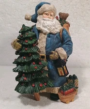 Lang & Wise Classic Santa Susan Winget Santa's Blue Coat Figure 7"Height 