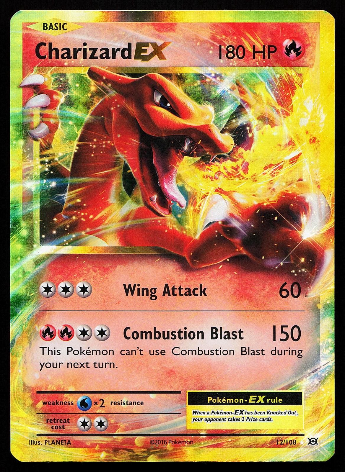 Charizard EX 12/108 Holo Rare Evolutions Pokemon Card
