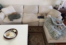 Neutral Cream Sectional Couch with Chaise – Comfortable & Stylish