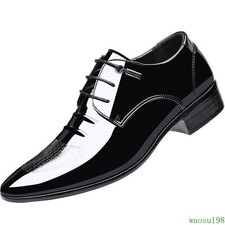 Mens British Pointy Toe Dress Business Bright Lace Up Oxfords Wedding Shoes New