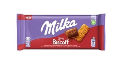 MILKA x LOTUS BISCOFF CHOCOLATE BAR - 90G - DELICIOUS ALPINE MILK COOKIES