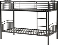 Ventura Metal 3ft Bunk Bed Black Splits into two individual single beds