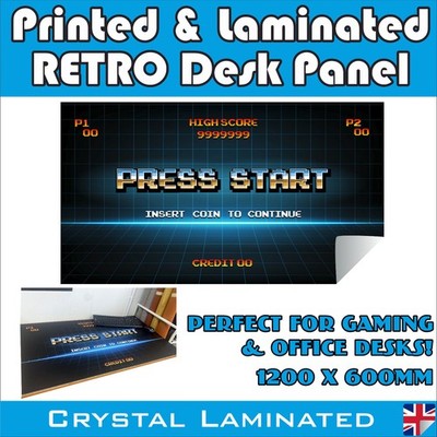 Retro Gaming Desk Skin Decal Vinyl Sticker Panel 80's Video Game Wrap Style