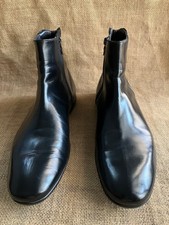 PRADA Men’s Black Leather Zip Chelsea Boots Size UK 7.5 || US 8.5