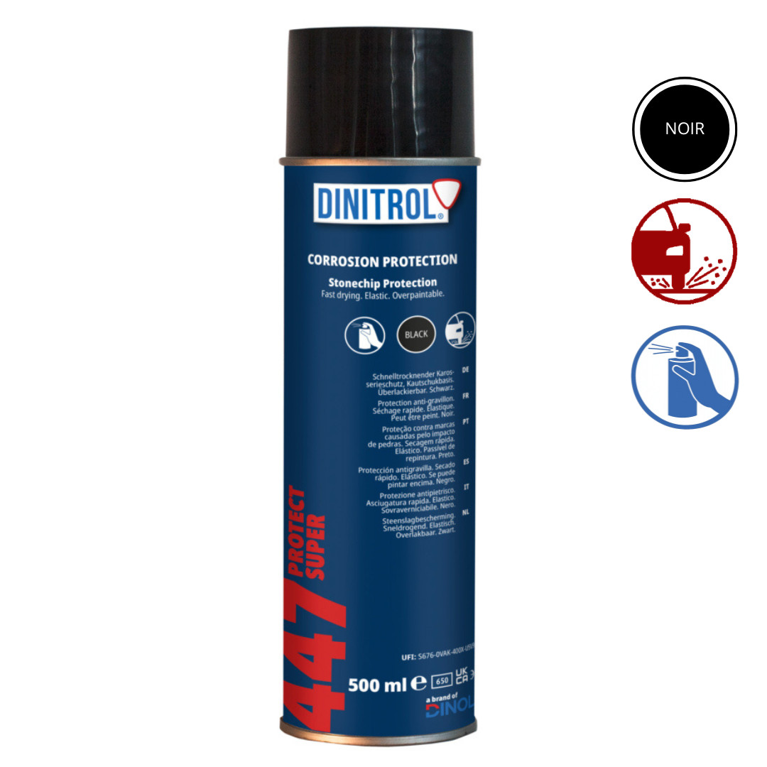 Blaxon anti gravillon noir Dinitrol D-447 protection châssis et bas de caisse voiture