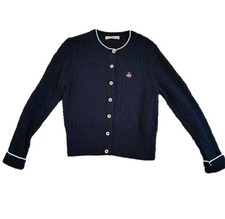 Girls Cardigan M Cable Knit Button Front Crew Brooks Brothers Pink...