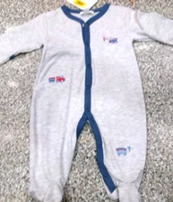 NWT $42.50 KISSY KISSY Train One Piece Footie Sleeper-0-3 month