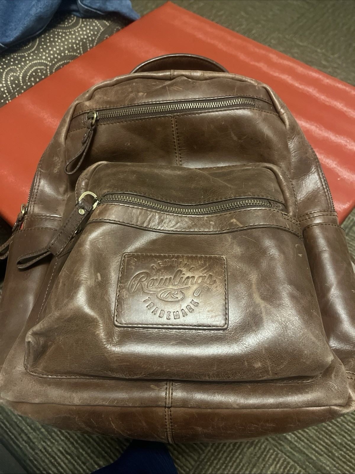 Rawlings Rugged Medium Leather Backpack with Lapt… - image 1