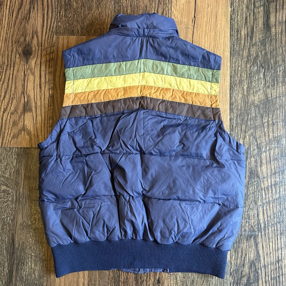 Delia’s Puffer Chaleco XL Azul Bloque de Color Retro Y2K 2000s Nylon Cremallera Chaqueta a Presión Foto 2 de 4