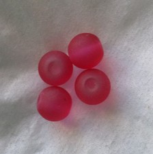 4 PERLES EN VERRE RONDE OPAQUE 8 MM - FUCHSIA - NEUF - PLV271C