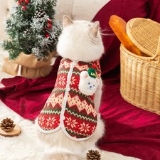 Christmas Knitted Sweater Autumn and Winter Cat Cute Style 3D Bear Pet Teddy Two