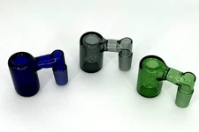 ONE RANDOM 18MM 90 DEGREE GLASS DRY ASH CATCHER W/ SNOWFLAKE SCREEN BOWL 4 BONG