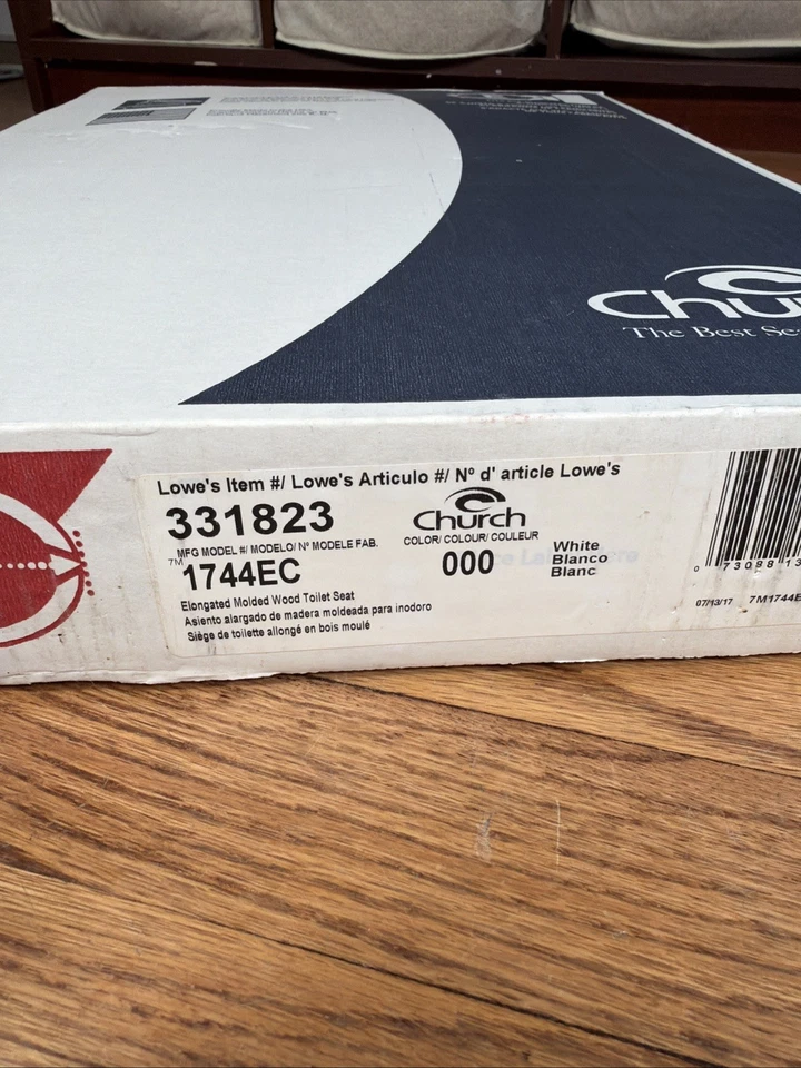 NUEVO Asiento de inodoro Church 1744EC fácil de limpiar, alargado, blanco Foto 3 de 4