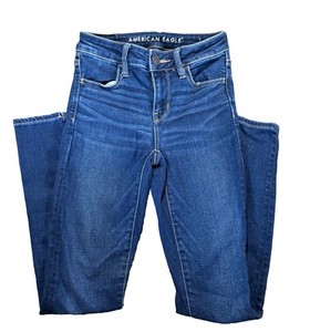 American Eagle Women's Dark Wash Skinny Jeans 0 Regular Stretch Denim