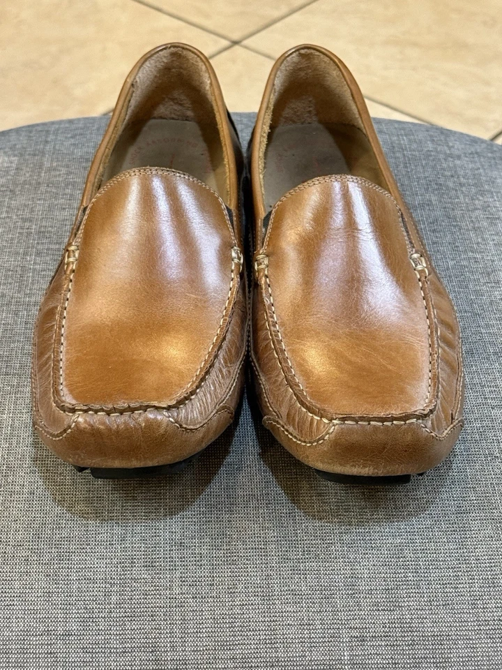 Zapatos mocasines Rockport de cuero tejido para hombre, marrón, talla 11,5, sin cordones Foto 2 de 4