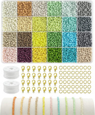 3Mm Glass Seed Beads Kit for Bracelets, 10000Pcs 24 Colors Seed Beads for Jewelr