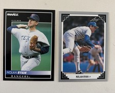 Nolan Ryan - 1991 Leaf #423 and 1992 Pinnacle #50  2 Cards !!  Texas Rangers
