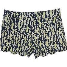 Womens Shorts Size 4 Crown Ivy Seahorse Print Scalloped Twill - Faded