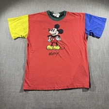 Vintage Mickey Mouse Shirt Mens L XL Red Yellow Blue Disney Nancy Heller 90s Tee