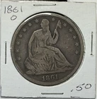 1861-O New Orleans Minted Seated Liberty Silver Half Dollar / 50 Cent Coin