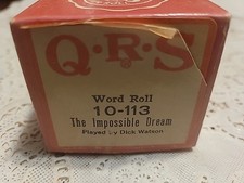 1966 QRS PLAYER PIANO ROLL 10-113 THE IMPOSSIBLE DREAM BY DICK WATSON