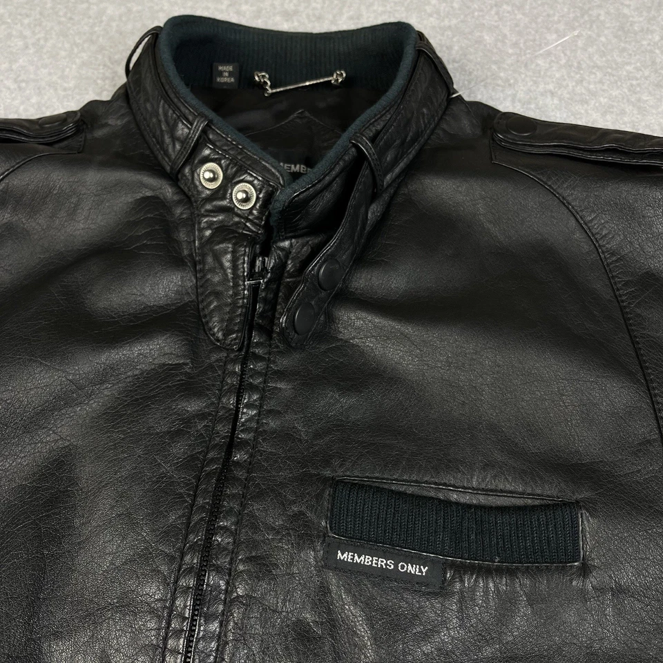 Chaqueta de cuero artesanal vintage solo para miembros Europa para hombre 40 negra café racer moto Foto 2 de 4