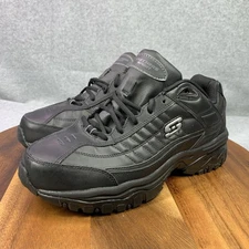 Skechers Sport Shoes Men 10 Black Leather Energy Afterburn Walking Sneaker 51297