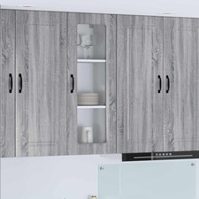 Kitchen Cabinet Grey Sonoma 40x31x100cm Engineered Wood Storage Cupboard - Tall.