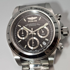 Invicta Speedway Men's Quartz Watch Black Dial and Stainless Steel Tone 9223 NIB