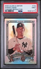 2025 Topps Allen & Ginter Aaron Judge Chrome Refractor #122 Yankees PSA 9