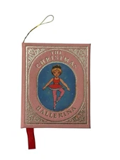 1985 Kurt Adler The Christmas Ballerina Mini Book Tree Ornament