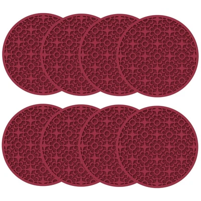 Protect Your Surfaces with Silicone Coasters Set of 8 Black Gray White - Image 1 of 4