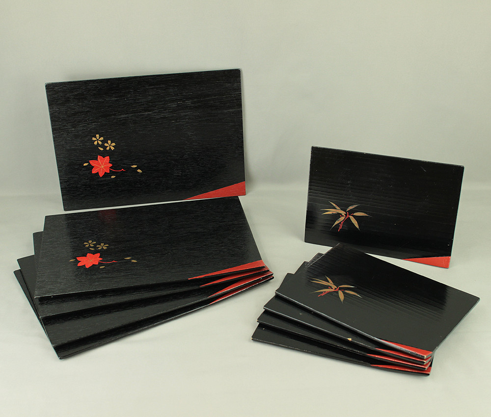 Tray (10) - Echizen Lacquerware Large and Small Square Tea Tray VA450