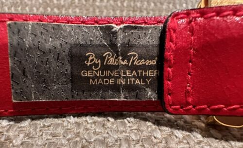 Cinturón de cuero rojo Paloma Picasso de colección, hecho en Italia, talla S/70 - Imagen 3 de 6