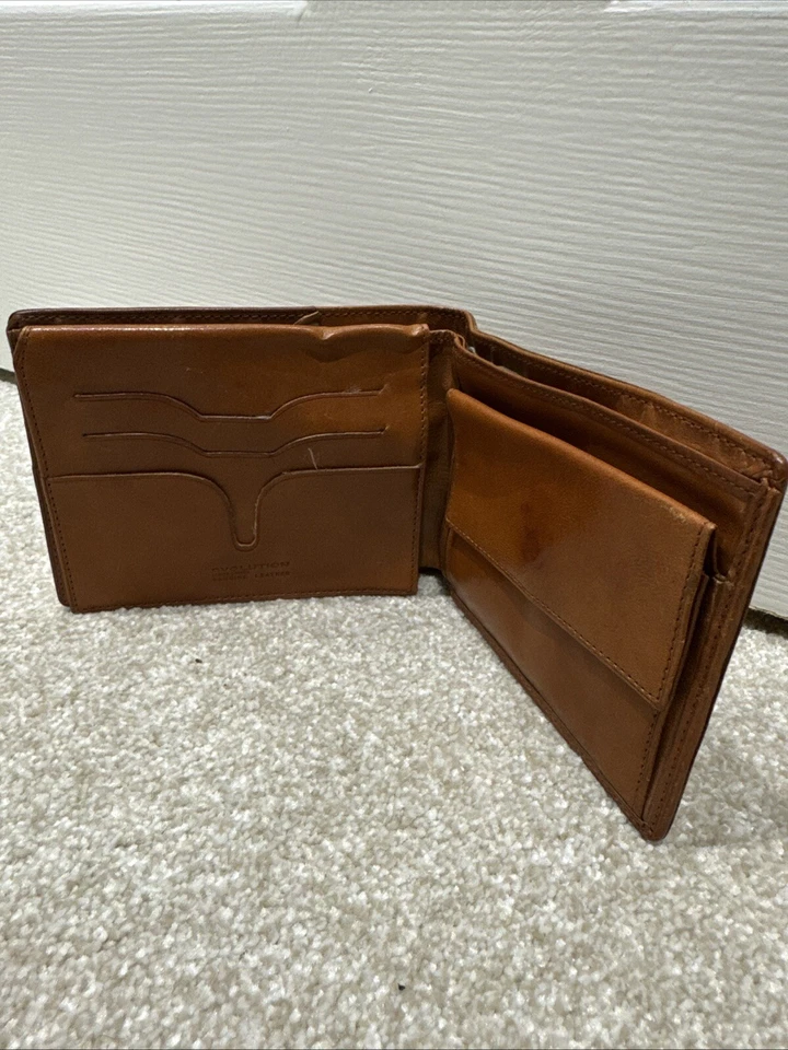 Pierre Cardin Evolution Brown Genuine Leather Wallet Men Women Italian, Used - Image 3 of 4