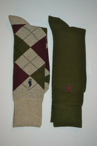 Polo Ralph Lauren Argyle & Solid Dress Socks 2 Pack Men's Sock Size: 10-13 NIP! - 第 9/12 張圖片