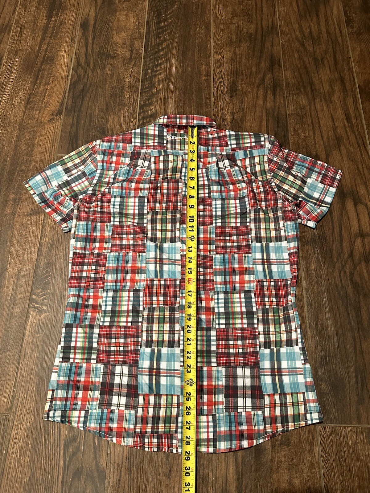 WILLIAM MURRAY Mens Small Patchwork Plaid Button … - image 10