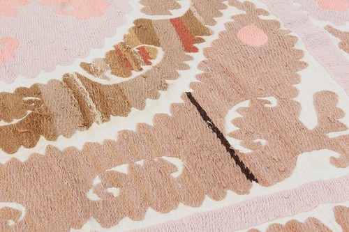Suzani Fabric Suzani Throw Home Gift 3.74' x 4.36' Vintage Fast Shipment 16488 - Picture 22 of 24