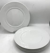 Bernardaud Limoges Atlantide France White Dinner Chop Plates 12" Set of 4! Mint