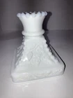 Vintage Westmoreland White Milk Glass Single Beaded Candlestick Paneled Grape