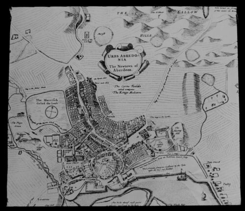 AN OLD MAP OF ABERDEEN SCOTLAND Magic Lantern Slide C1900 - Picture 1 of 3