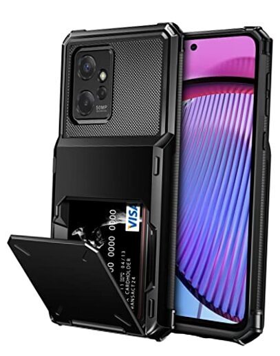 for Moto G 5G 2023 Case Wallet Cover 4-Card Credit Card Holder ID Slot Black