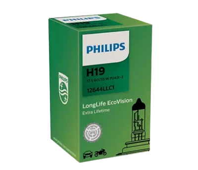 H19 12V 60 / 55W halogen PH-12644LLC1 PU43T-3. Philips - Bild 1 von 2