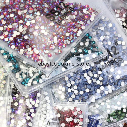 1440pcs 3mm ss12 Crystal Glass Flatback Rhinestones Gems Nail Art Crafts Beads - Picture 13 of 81
