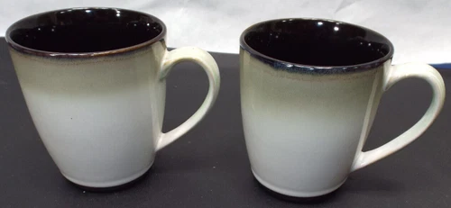 Set of 2 SANGO Nova Black & White Coffee Mugs Tea Cups 4932