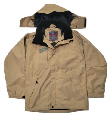 NEW Authentic Eddie Bauer Weather Edge Camel / Tan Mens Parka Small NWT