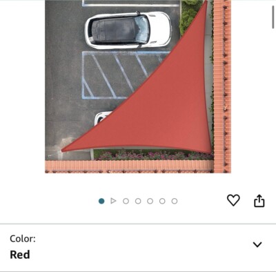Custom Made Red Triangle Sun Shade Sail Canopy 22x22x26 Heavy Duty 50% UV Block