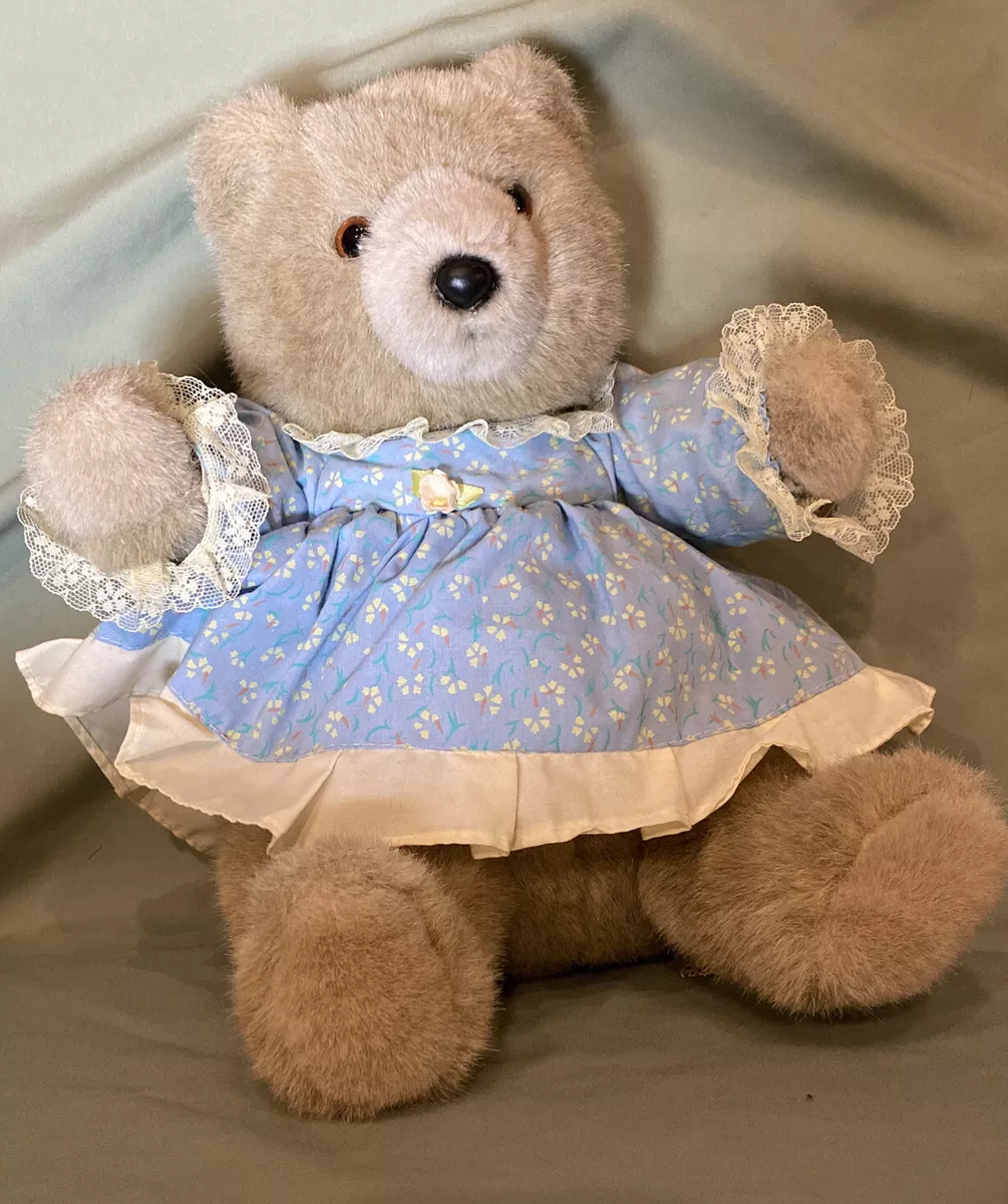 1986 Applause Teddy Bear 4663 Lorelei Blue Dress 12