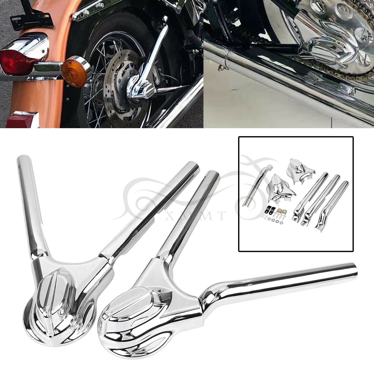 Rear Phantom Swingarm Axle Covers Kit For Harley Heritage Softail