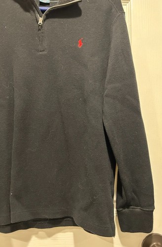 Ralph Lauren Polo Boy's Sz L French Rib 100% Cotton Zip Pullover Shirt Sweater - Picture 4 of 6